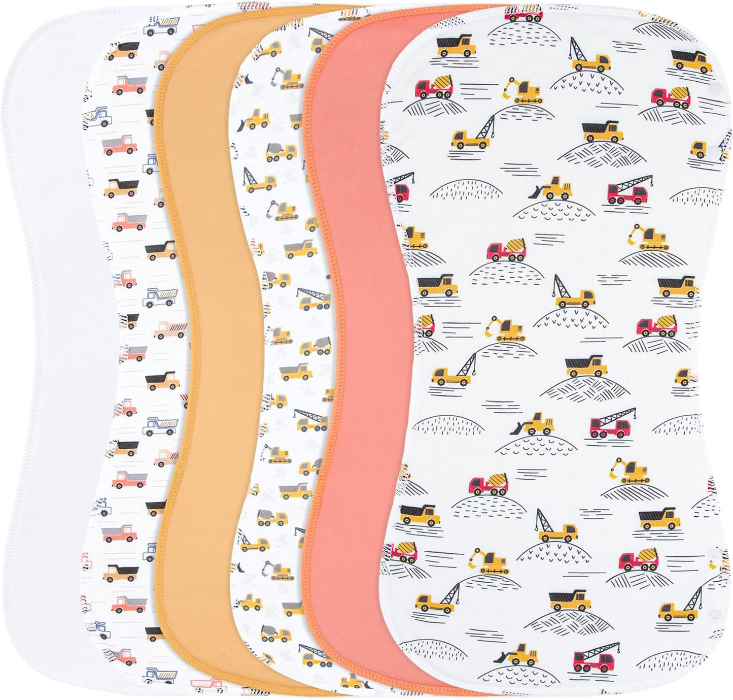 2-in-1 Burp Cloths and Baby Bibs - 6 Pack Large Super Absorbent Soft Cotton Burping Cloths for Spit Up, 3 Layers Thick Baby Burp Rags for Girls & Boys
