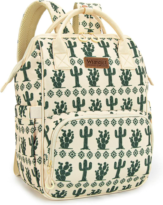 Montana West Wrangler Diaper Bag Backpack Aztec Travel Backpack Purses Western Multi-Function Baby Bags for Mom with Waterproof Insulated Pockets