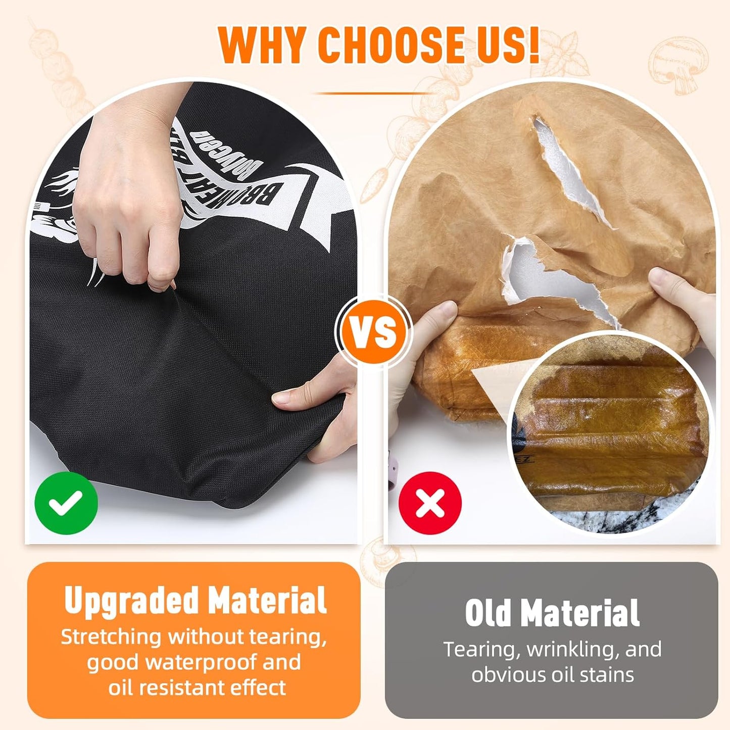 Upgraded BBQ Blanket for Resting Meat - Smoker Accessories Brisket Blanket - Insulated Meat Resting Bag with Wide Mouth for Steak/ Pork Shoulder/ Turkey - Thanksgiving Christmas Stocking Stuffers Birthday BBQ Accessories Grilling Gifts for Men Dad(21inch)
