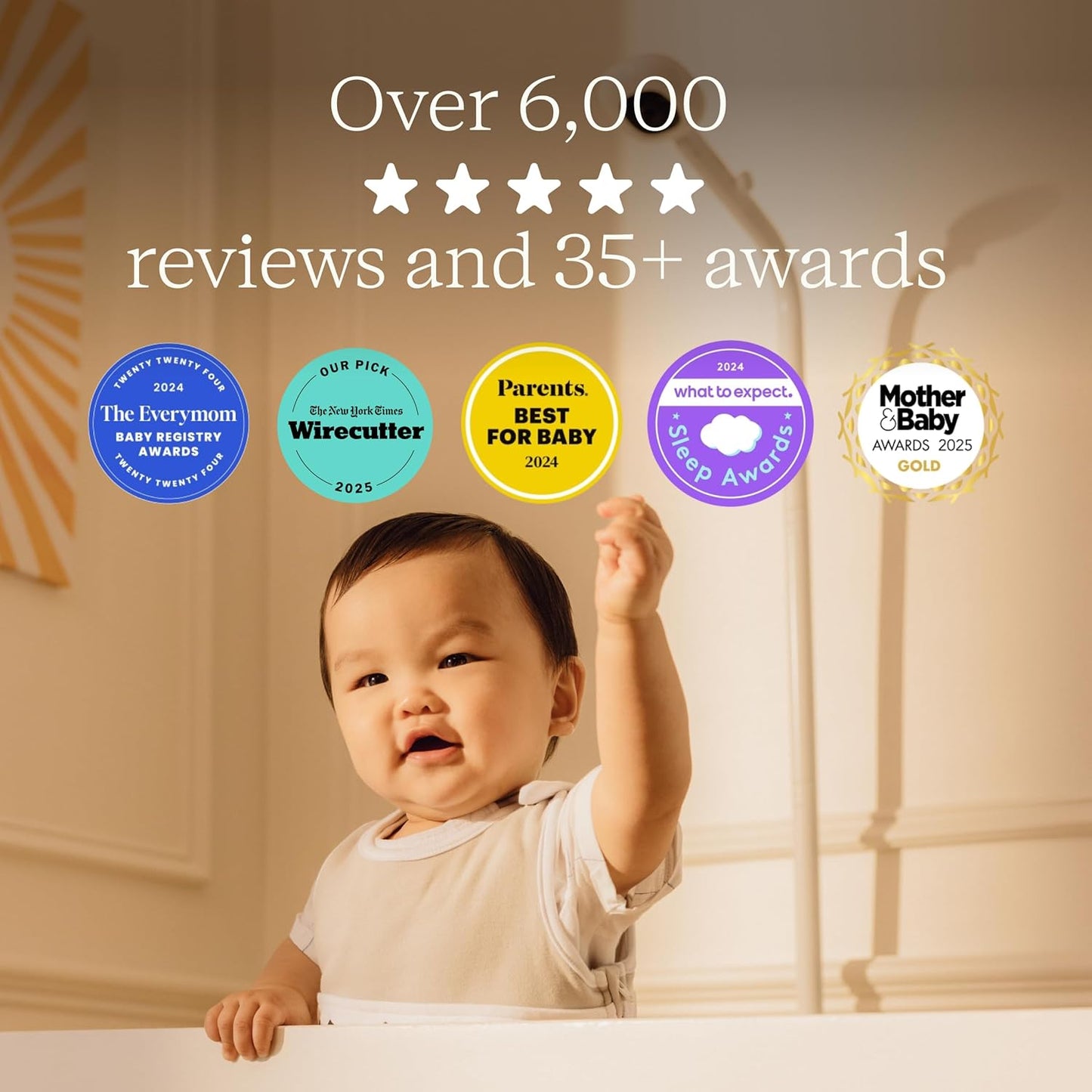 Nanit Pro Smart Baby Monitor - 1080p Wi-Fi Video Camera, 2-Way Audio, See Your Baby from Anywhere, Sound/Motion/Cry Notifications, Night Vision