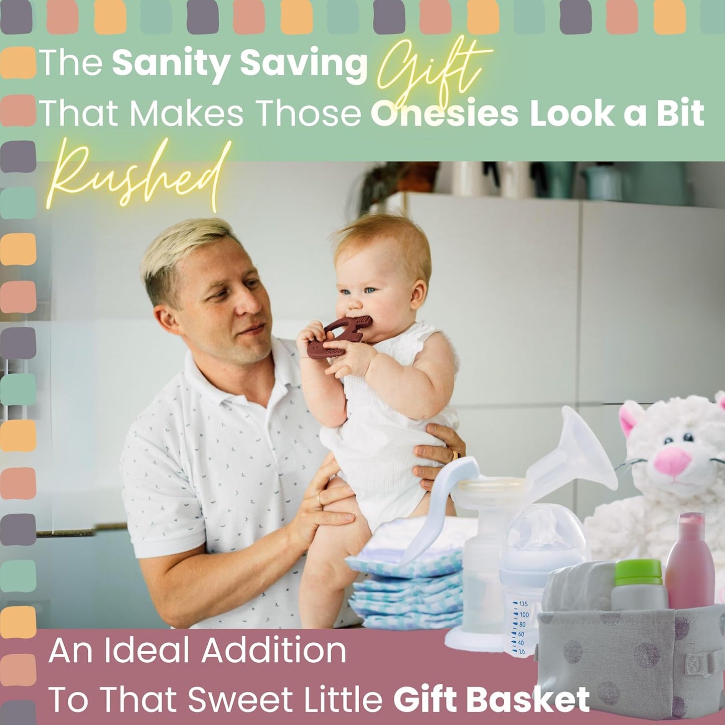 Teethers for Babies 6-12 Months - Baby Elefun 5x Pain Relief Toddler Teether. No More Ouch for Mom Anti Bite Trainer. Nurtures Grasping, Passing, Hand Eye Coordination. Silicone Baby Teething Toy Ring