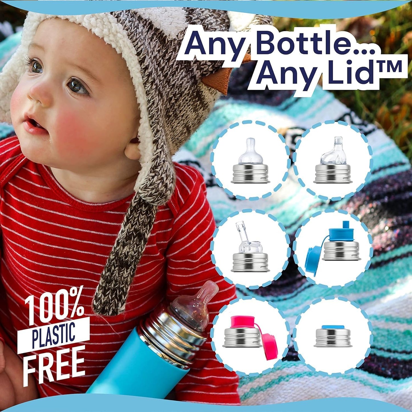 Pura Kiki 9oz/275ml Stainless Steel Infant Bottle w/Sleeve, Anti-Colic, Medical-Grade Silicone, Medium-Flow Nipple, for Babies 3 Months & Up (Moss)
