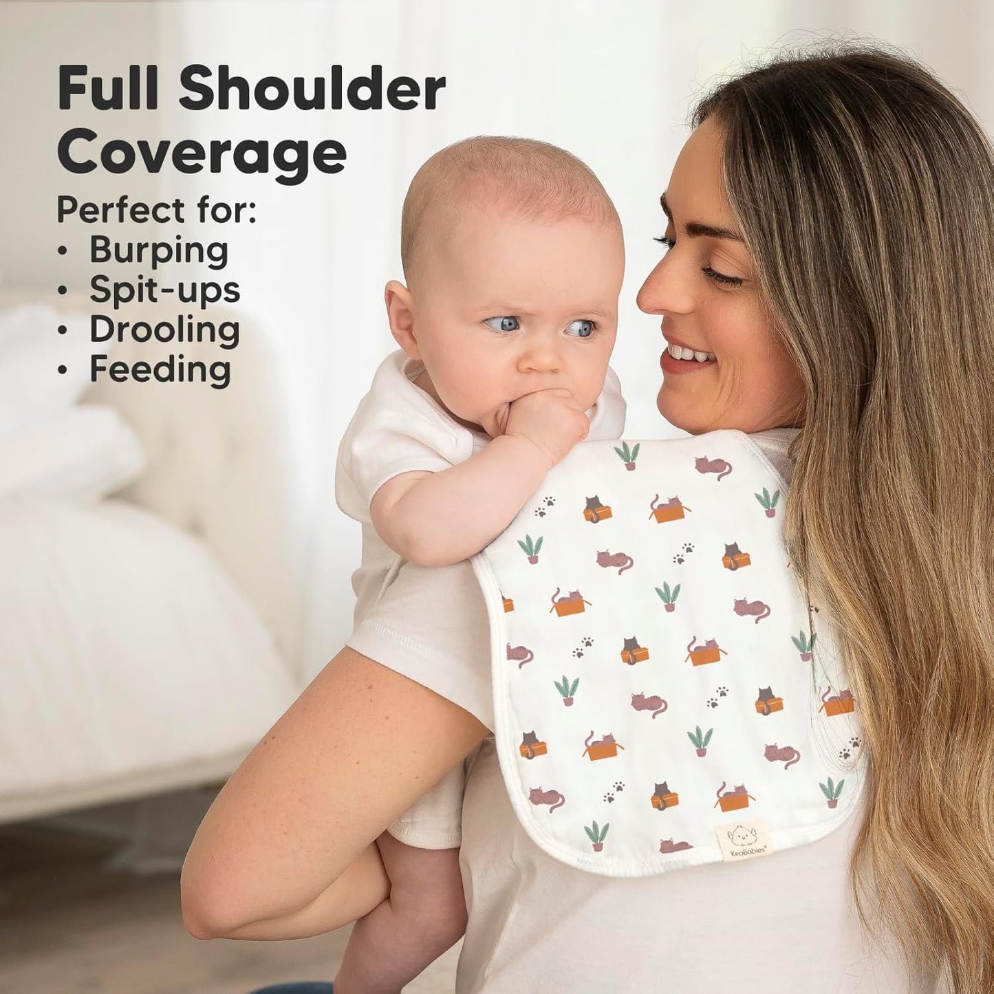 5-Pack Muslin Burp Cloths Baby Boy, Girl - Very Absorbent Baby Burp Cloth Rags, 8-Layers Viscose Derived from Bamboo Cotton Muslin Towel, Super Soft Spit Up Rags, No Shrink Washcloths (Pets & Paws)