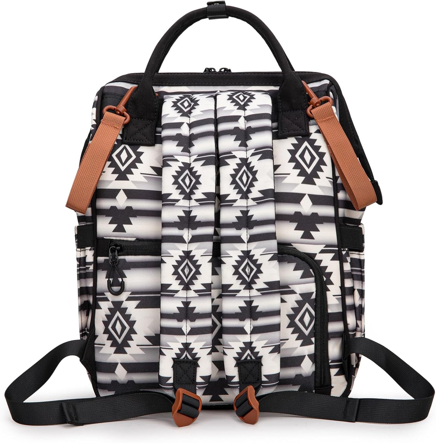 Montana West Wrangler Callie Diaper Bag Backpack with Pacifier Case, Crossbody Bottle Bag and Stroller Straps Western Pattern Multifunction Baby Travel Bag Set WG2215-9110BK