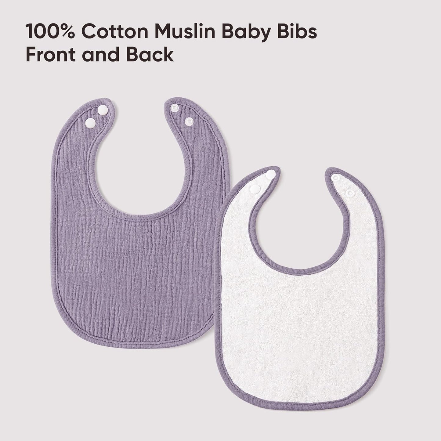 Bearmoss Muslin Baby Drooling Bibs 8 Pack, 100% Cotton Square Adjustable Bandana Bibs Gift for Baby Girls Boys Teething Drool