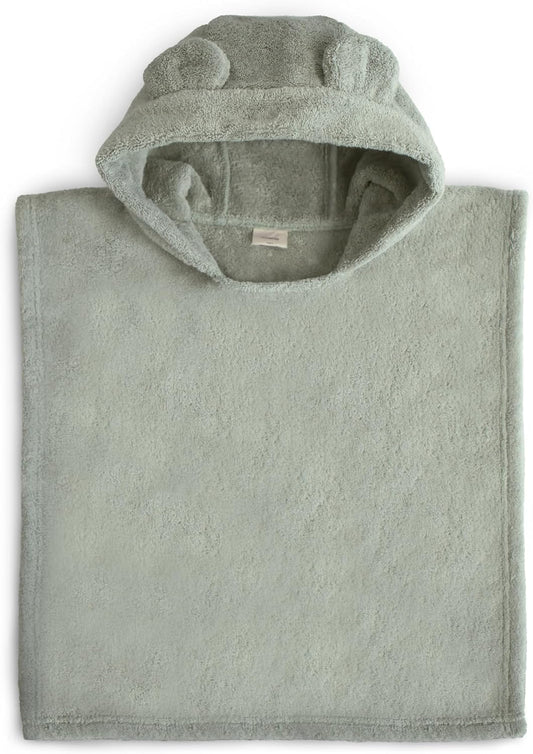 mushie Poncho Towel for Toddlers and Kids (Moss) | Organic Terry Cotton | Ages 1-3 Years