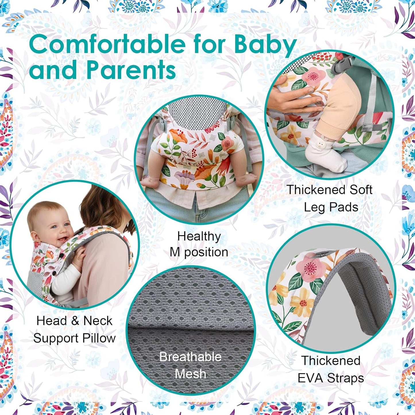 Infant Baby Front Carrier, Toddler Body Carrier, 7-66 Lbs Ergonomic Design, Lumbar Support, Lightweight Baby Chest Carriers (3-36 Months)