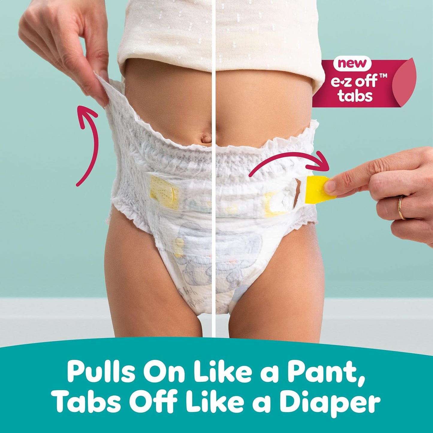 Pampers Diapers - Swaddlers 360° - Size 4, 132 Count, up to 100% Leakproof Comfy Dry Fit, Designed for Easy Changes, Pull On Baby Diaper (Packaging May Vary)