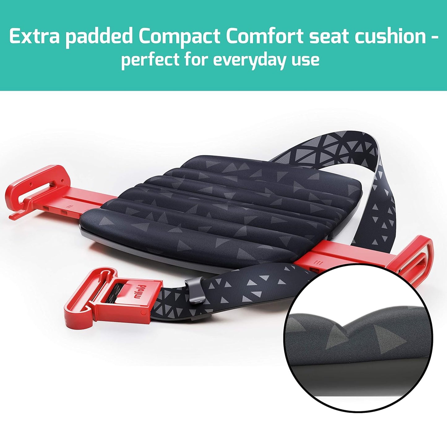 New Mifold Comfort Grab-and-go Car Backless Booster Seat-Compact and Portable for Every Day, Carpooling, Travel, Ocean Blue