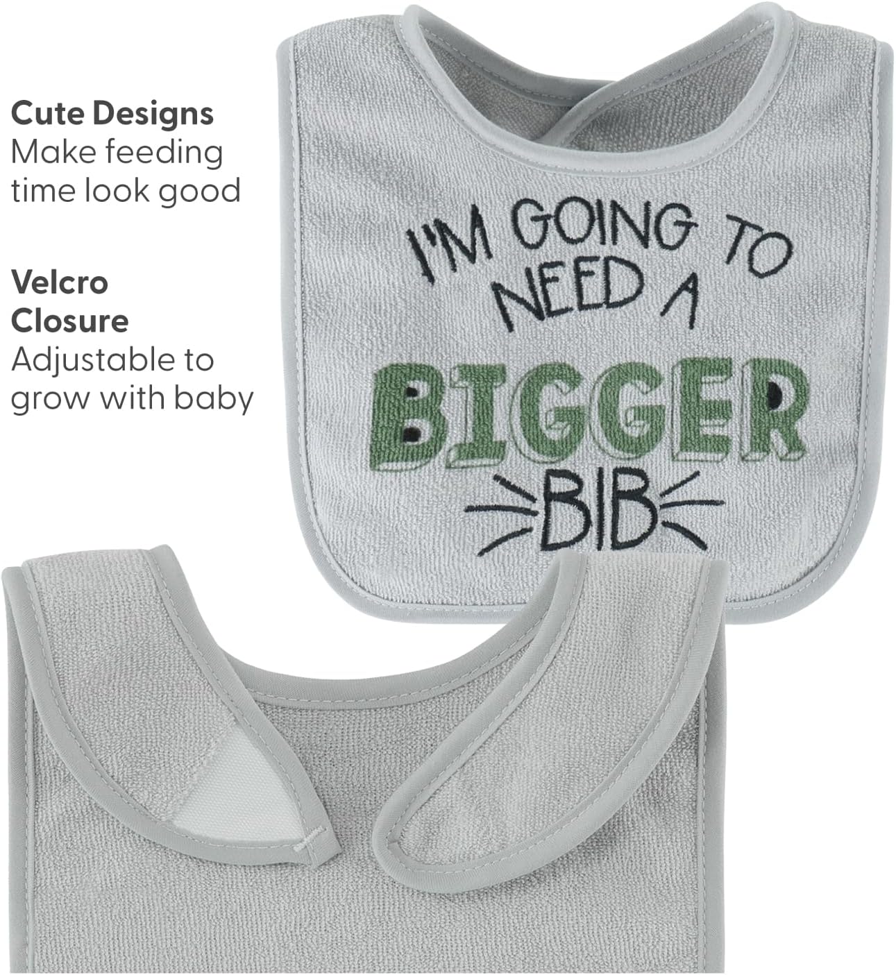 The Peanutshell Baby Boy Terry Bibs Set of 10-100% Cotton, Soft, Absorbent Baby Bibs, Toddler Boy Set, Newborn & Infant Bib - Dinosaur