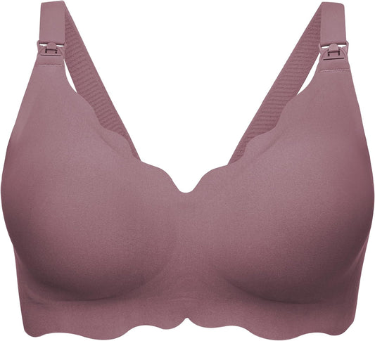 Angelhood Nursing Bras for Breastfeeding Ultra Comfort Seamless Maternity Bra Wireless Pregnancy Bralette with Bra Extender
