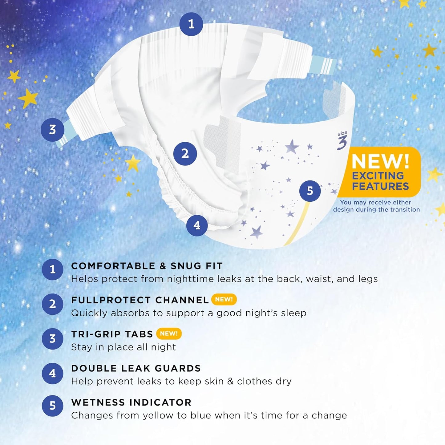 Amazon Brand - Mama Bear Overnight Diapers, Size 3, 88 Count