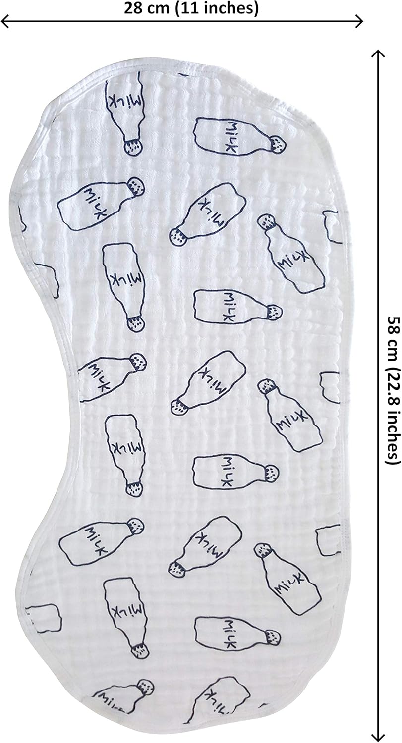 ShoppeWatch Muslin Burp Cloths Baby Burping Bibs 100% Natural Cotton 5-Pack Large 6 Layers Thick Soft Absorbent Cloth Spit Up Dribble Towels Rags for Newborns Baby Boy or Girl Unisex BB28