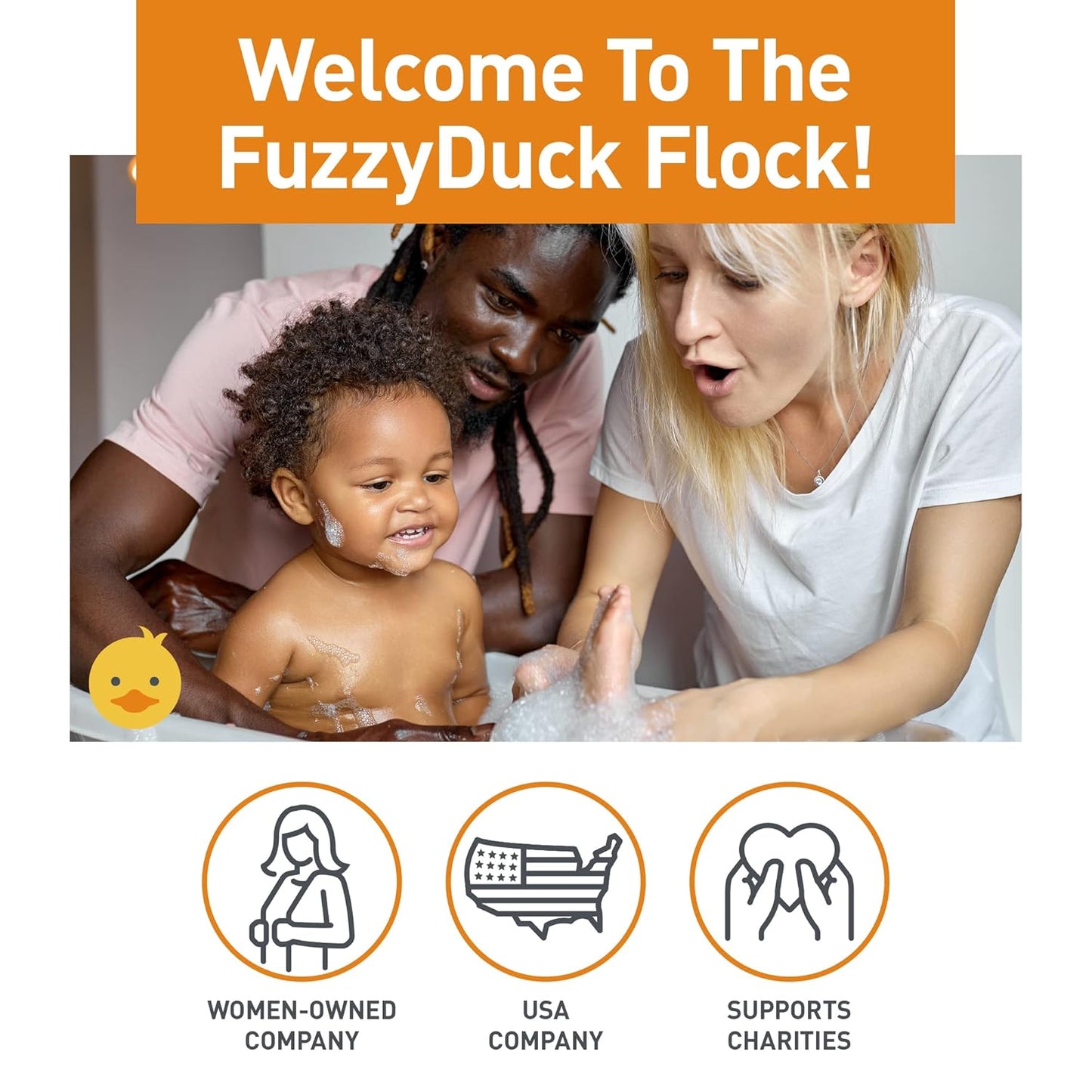 FuzzyDuck Kids Shampoo + Body Wash, Conditioner and Hair Gel Set (8oz each) for All Hair Types, Moisturizer with Aloe, Sea Botanicals & Honey to Reduce Frizz, Increase Moisture & Manageability for Smooth, Silky Hair - Citrus Medley