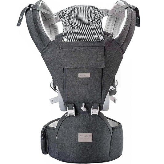 Baby Carrier Newborn to Toddler Baby Carriers with Seat Infant Baby Holder Backpack Baby Carriers Front and Back for Carrying and Hiking (Grey)