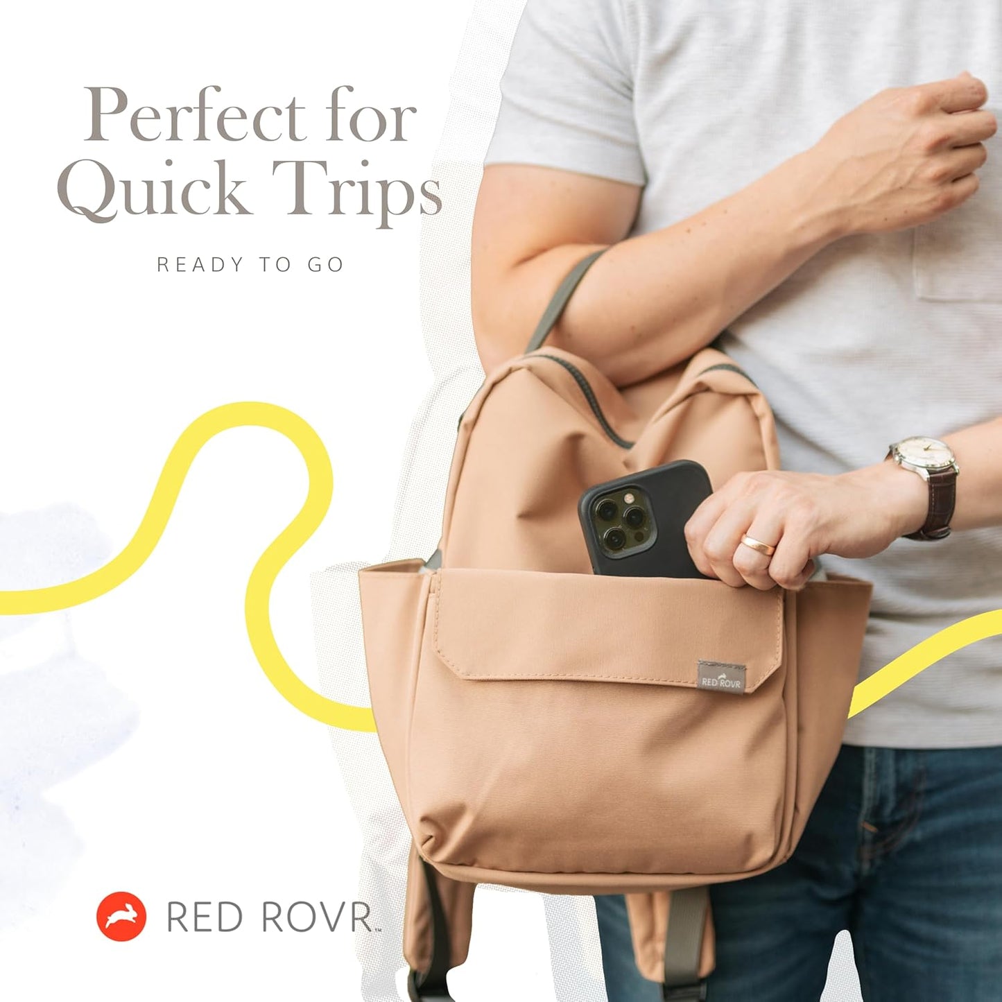 RED ROVR Mini Roo Lightweight Backpack | 6 pockets for everyday essentials (Sage)