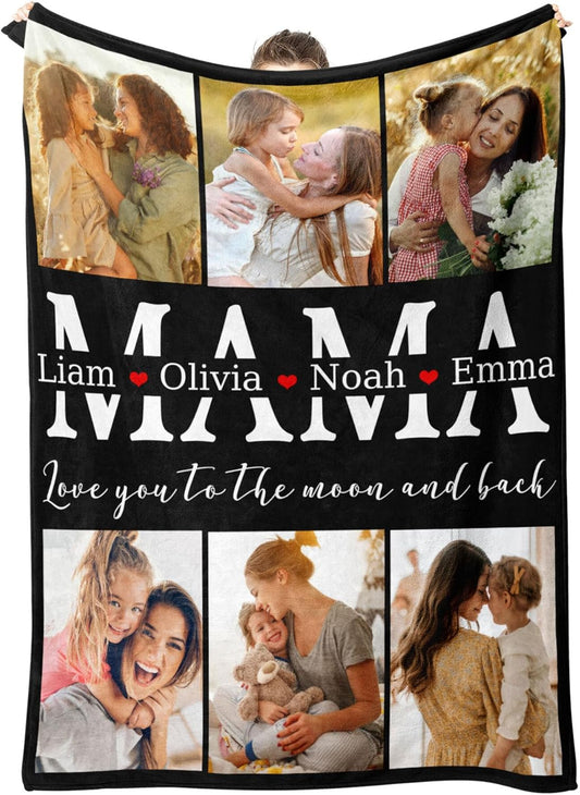 Personalized Mothers Day Blanket Gifts for Mom Custom Blankets with Photos Pictures， Customized Mom Gift for Mother's Day, 40 * 50in