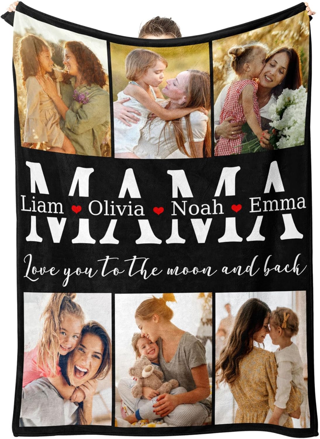 Personalized Mothers Day Blanket Gifts for Mom Custom Blankets with Photos Pictures， Customized Mom Gift for Mother's Day, 50 * 60in