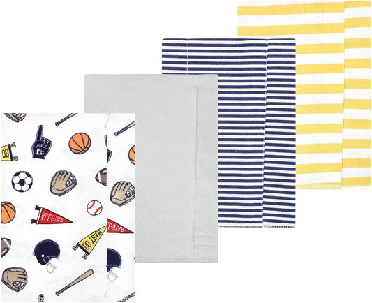 Luvable Friends Hudson Baby Flannel Burp Cloths 4pk, Sports