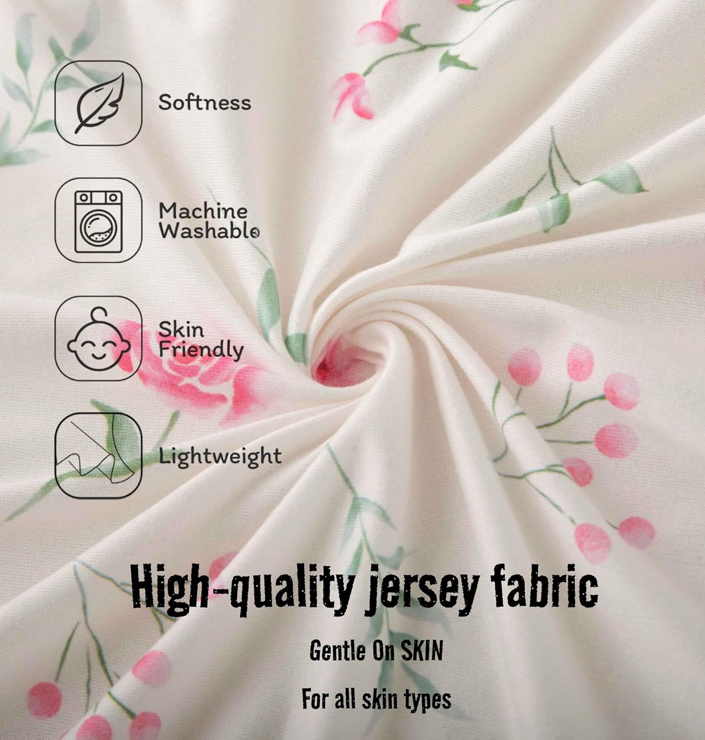 SDY Soft Bassinet Sheets,Pink Rose Bassinet Fitted Sheets for Boys Girls Set 2 Pack,Universal Fit for Rectangle, Round, Oval, Hourglass Mattress Set 32 * 16 * 4 inches (Floral,Pink Rose)