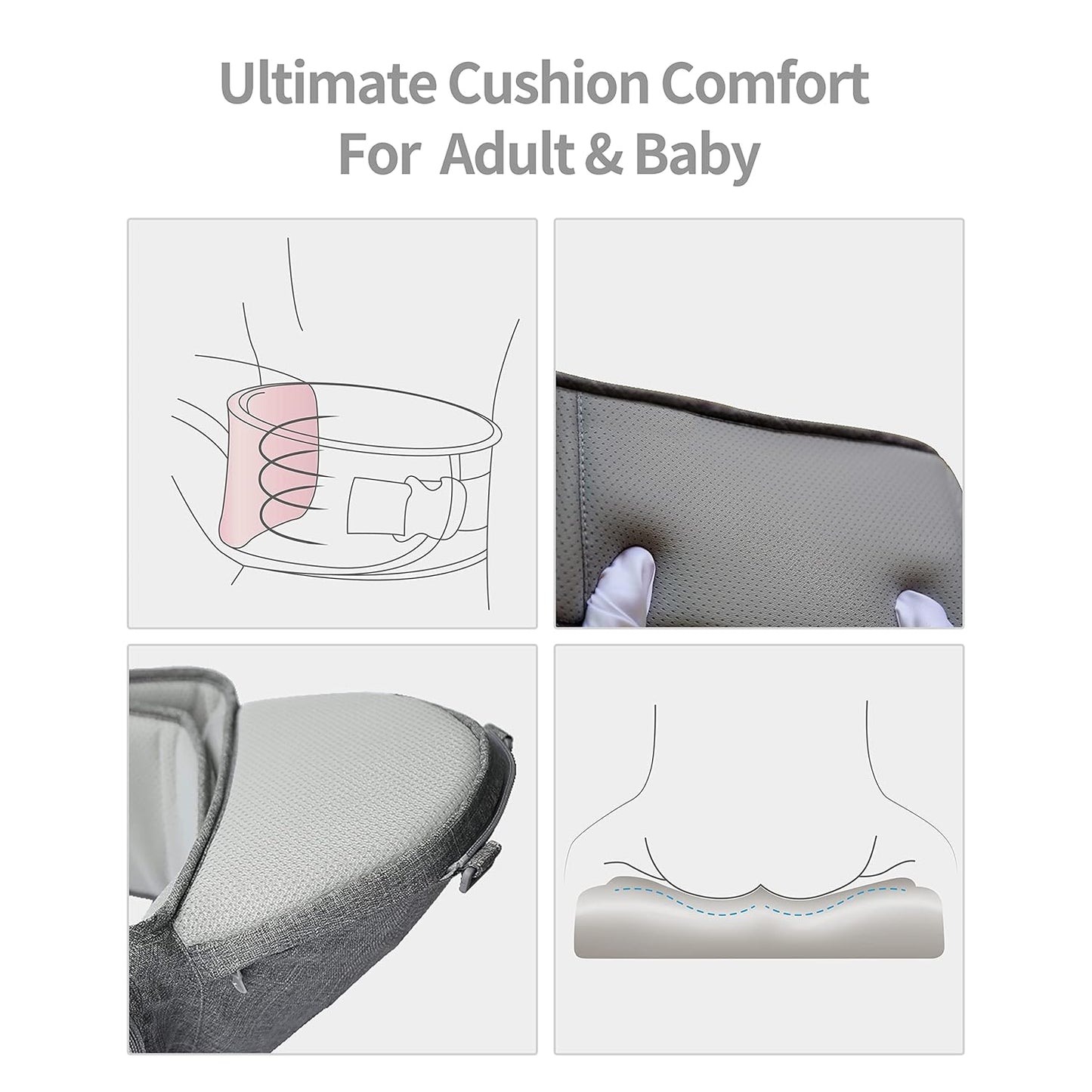 Texas Design Safety Certified Ergonomic DADA Hip Seat Baby Carrier Newborn to Toddler, Lumbar Support Waist Stool, Airflow Mesh for Nursing Hiking Travel Indoor