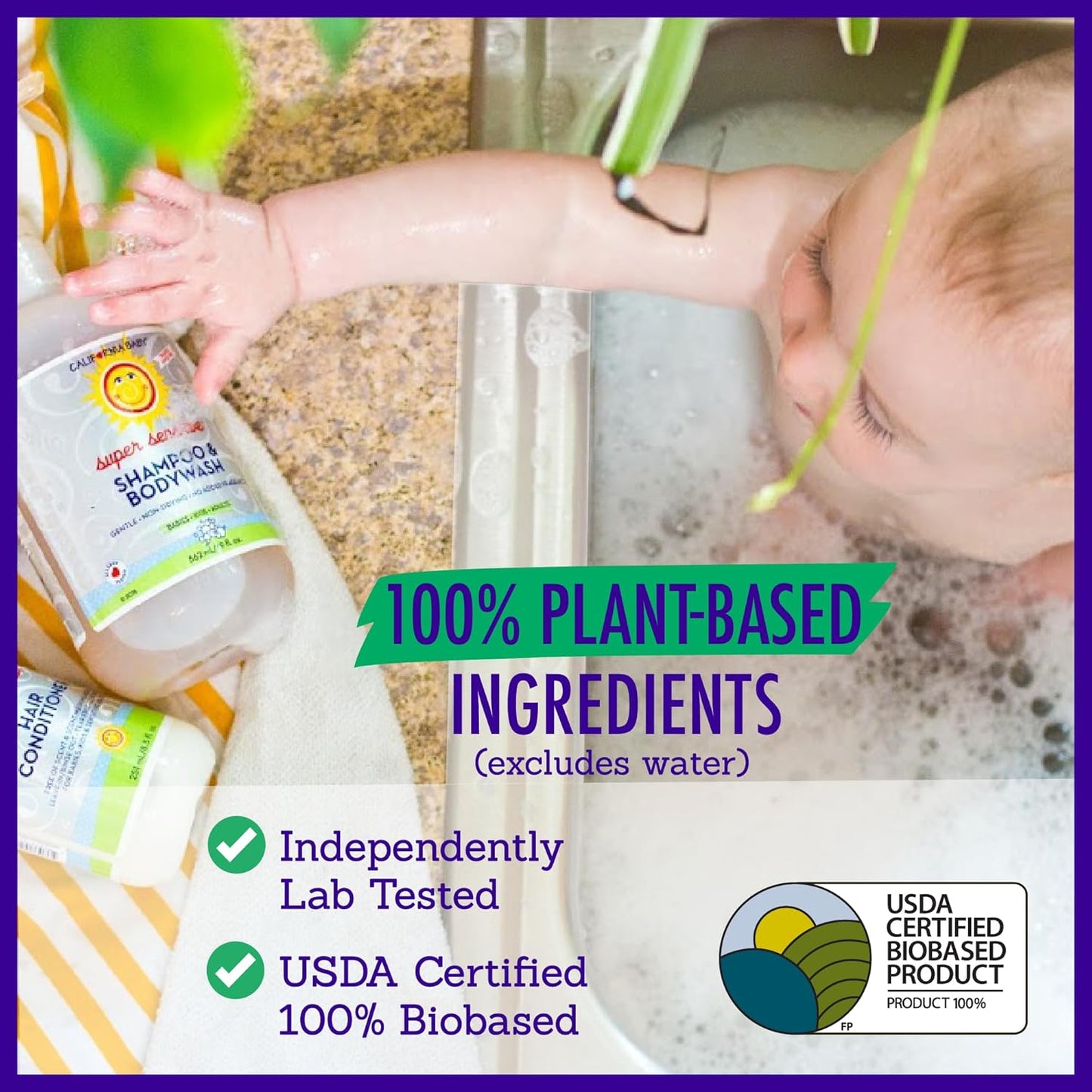 California Baby Super Sensitive Baby Shampoo + Baby Wash | 100% Plant-Based | Unscented Body Wash For Sensitive Skin | Hypoallergenic | 19 oz (2-Pack)