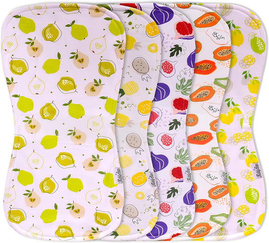 5-Pack Organic Cotton Burp Cloths – Large, Ultra-Soft 3-Layer Towels for Burping, Shoulder & Hand Use, Highly Absorbent