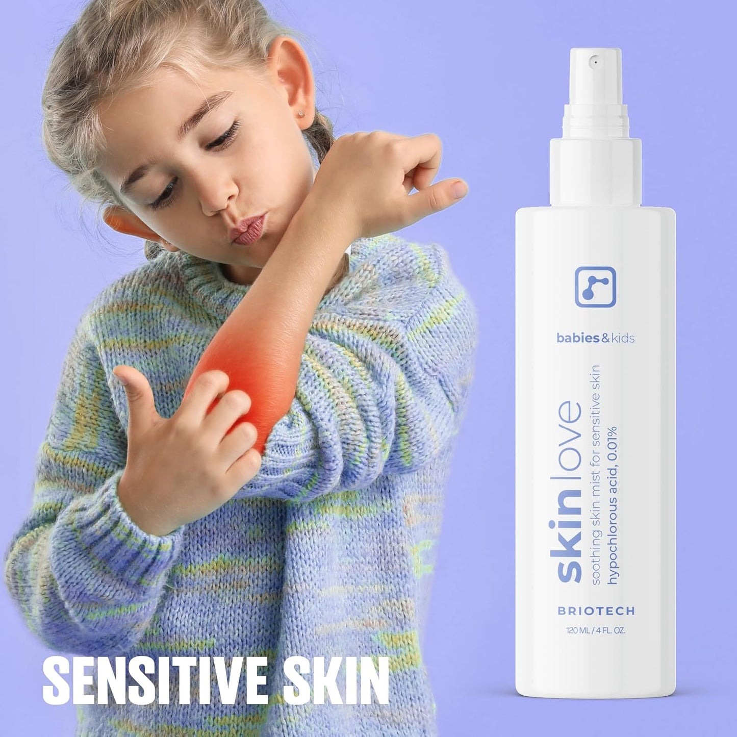 Briotech Baby Skin Love Spray | Gentle Hypochlorous Acid Mist for Soothing, Calming & Cleansing Delicate Skin | Pediatrician-Approved, Added Fragrance-Free | 2 oz (2 Pack)