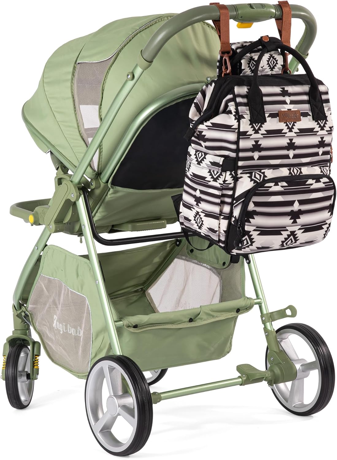 Montana West Wrangler Diaper Bag Backpack Aztec Travel Backpack Purses Western Multi-Function Baby Bags for Mom with Waterproof Insulated Pockets