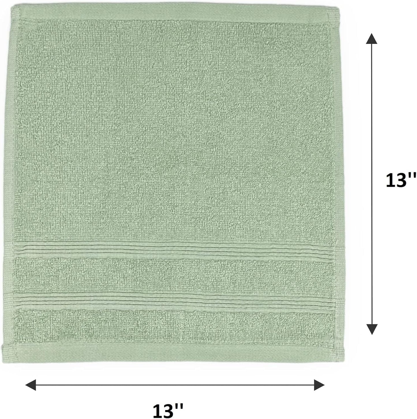 Kaufman - Premium Washcloth Set of 72 (13x13 Inches) 100% Cotton Ring Spun, Highly Absorbent, Durable and Ultra Soft Feel Wash Cloths Essential for Bathroom, Spa, Gym, and Face Towel (72PK)