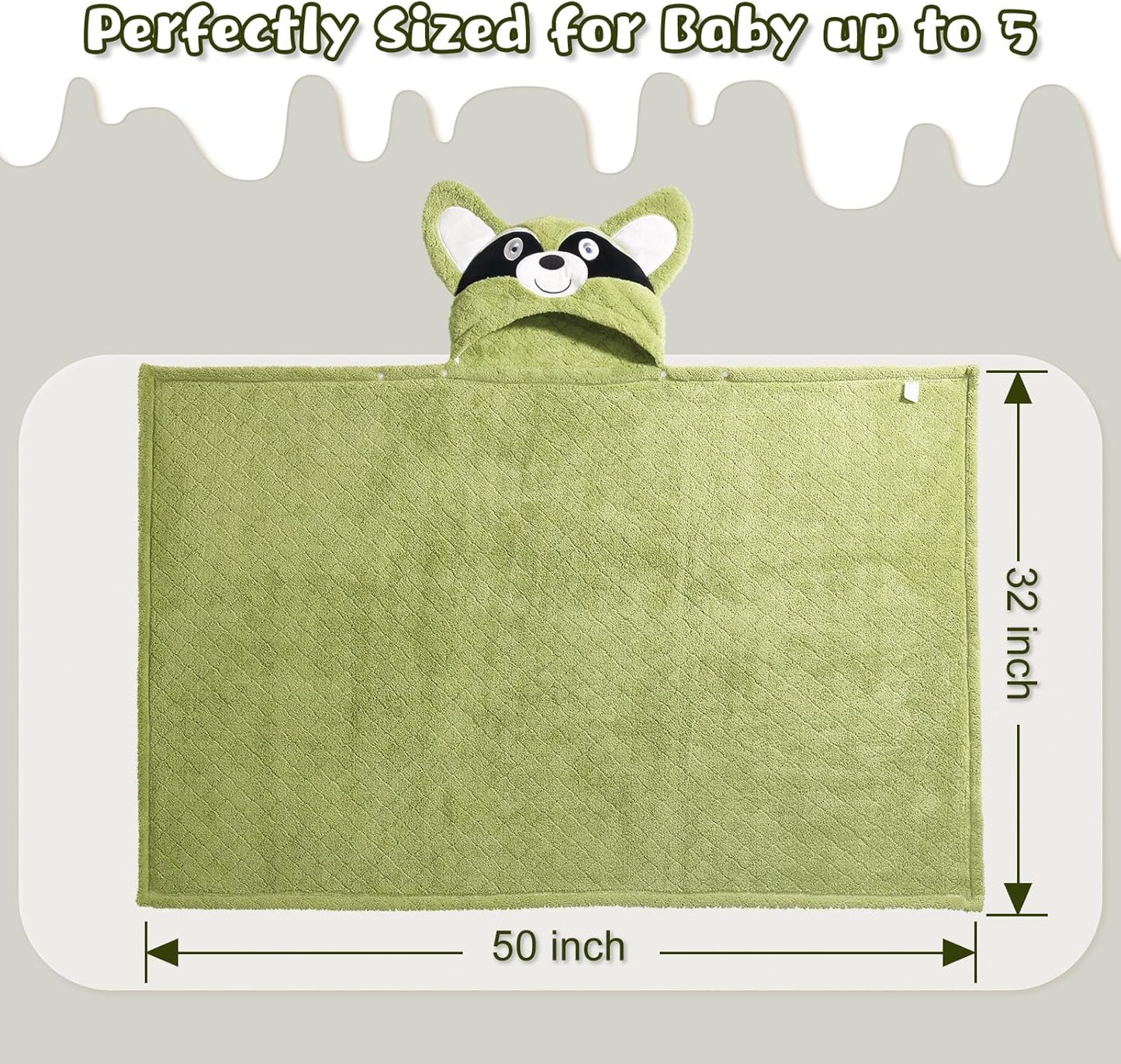 Baby Towels with Hood, Kids Towels Bath Towels for Boy Girl 0-5 Years, 2-Pack Soft & Absorbent Kids Hooded Bath Towels for Toddlers 1-3, Baby Bath Towels with Hood Large 50'' x 32'' Thick