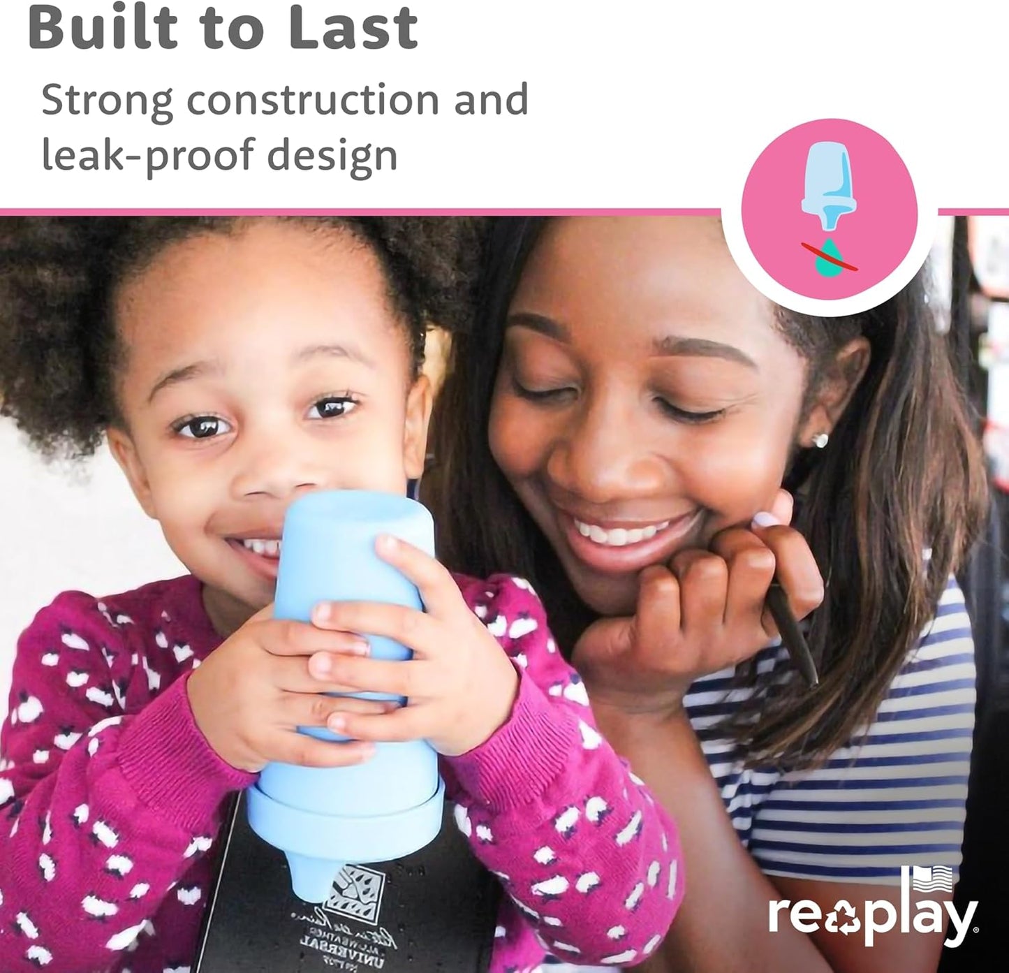 Re-Play Sippy Cups for Toddlers - 10 Oz. Reusable Spill Proof Cups for Kids, Dishwasher/Microwave Safe - Made in USA - Set of 6-3.13" x 6.25" - Fairytale