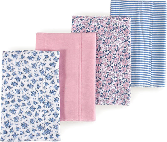 Luvable Friends Hudson Baby Flannel Burp Cloths 4pk, Blooming Classic Floral