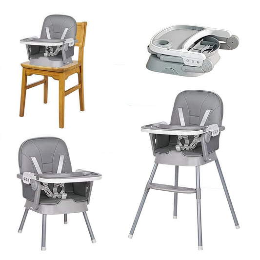 Nine point nine High Chair with Three Modes, Highchair for Babies and Toddlers, Adjustable and Easy to Fold High Chairs, Highchairs with Non-Slip Pedal (8123 Grey)