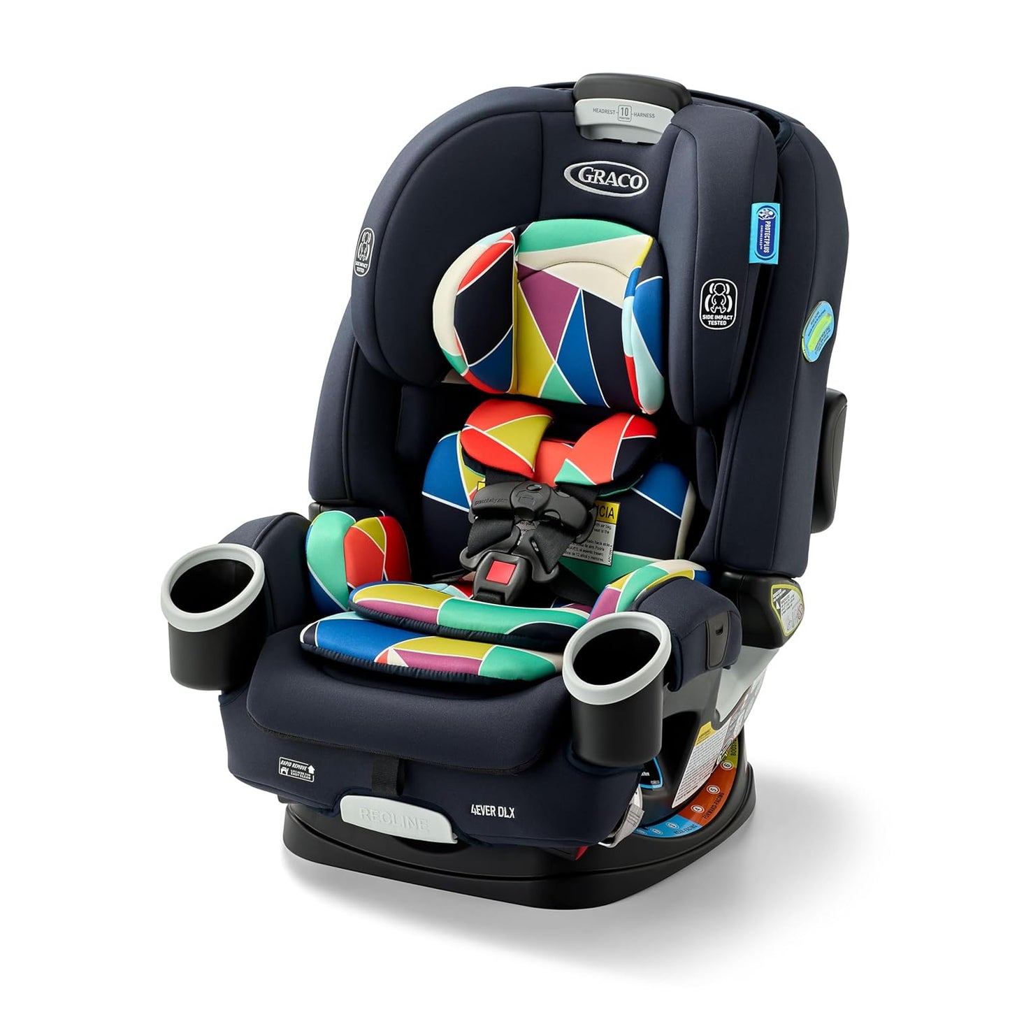 Graco 4Ever DLX 4-in-1 Car Seat, Infant to Toddler Car Seat, with 10 Years of Use, Rear-Facing, Forward-Facing, Highback and Backless Booster Seat, Geo Pop