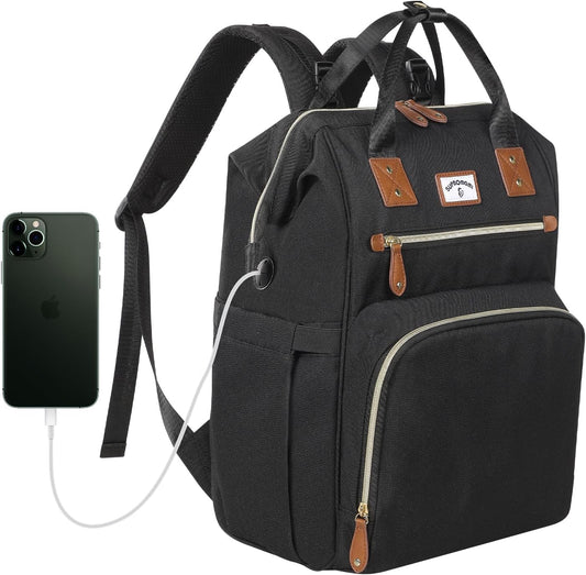 Diaper Bag Backpack:Baby Bag Large Tote Diaper bag for Boys and Girls, Men's Diaper Backpack, Women's Shoulder Mommy Bag, 2 Kids Nappy bag for mom and dad Black