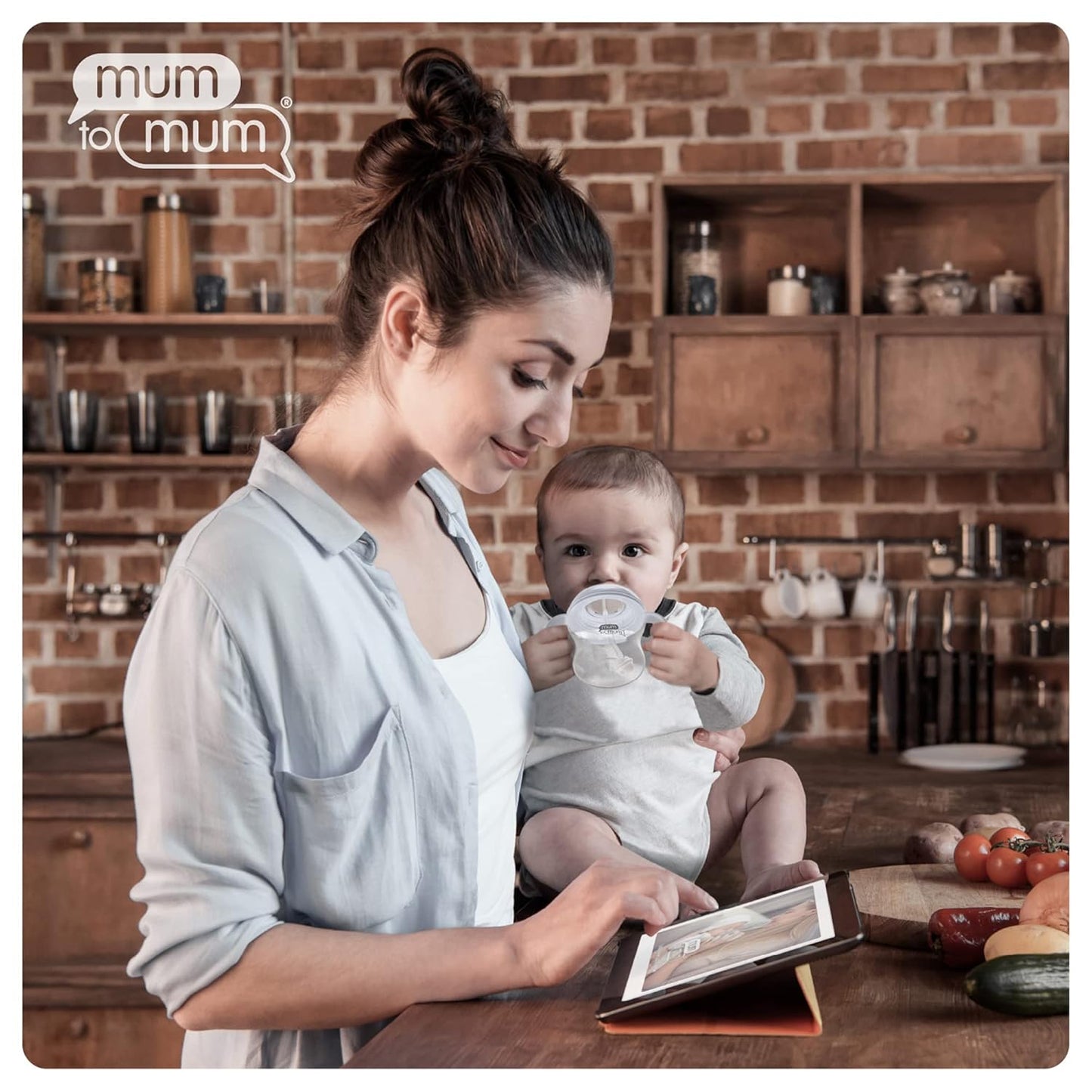 Self Grip Baby Bottles 8oz with "L" Flow Rate Nipples for 6-12 Months, 2 Pack, MM106AA