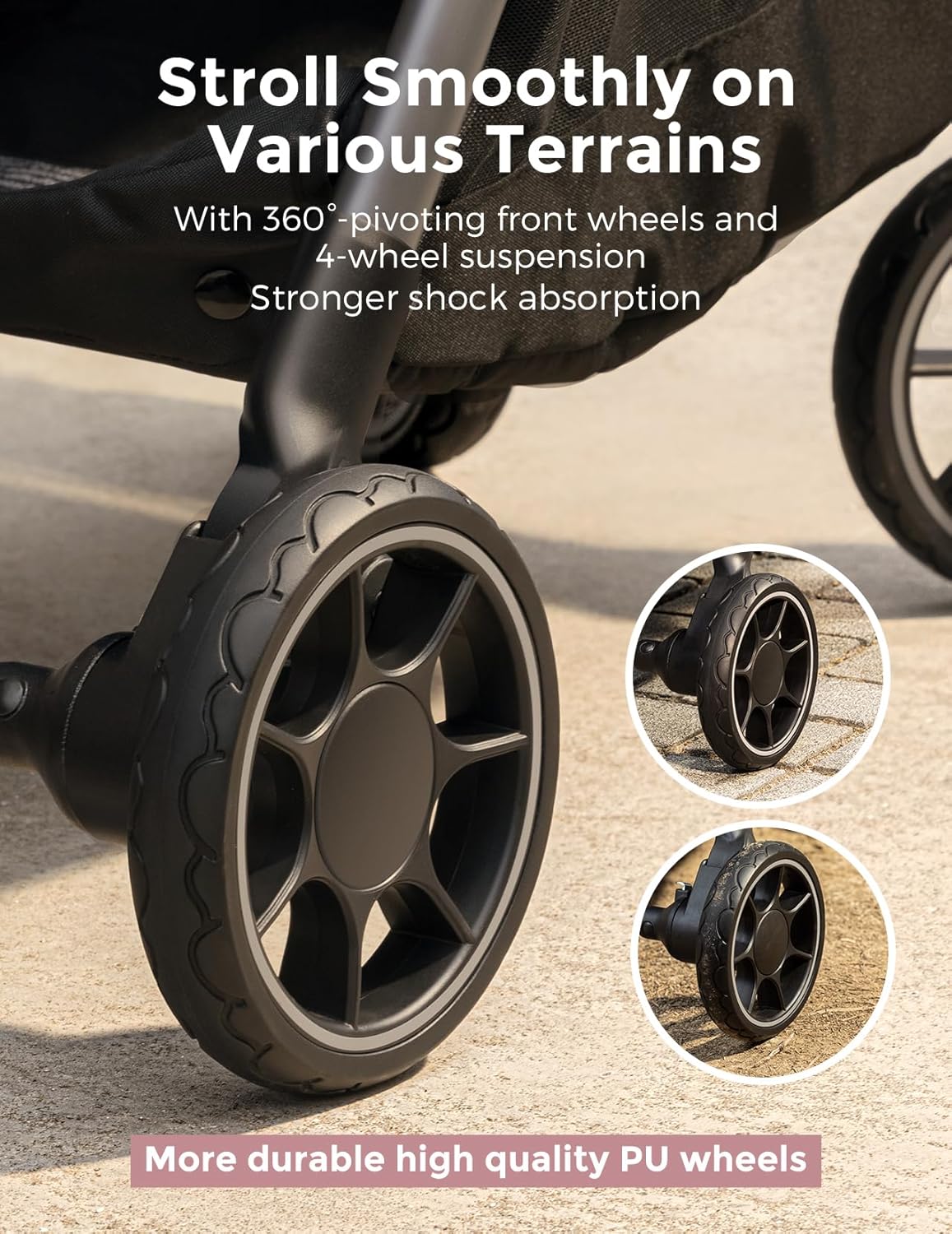 Momcozy ClickGo Lightweight Stroller, Compact Travel Stroller for Airplane with One-Click Fold, Baby Strollers and Toddler Stroller with Large Canopy for Kids from 0 Months, Extendable UPF50+ Canopy