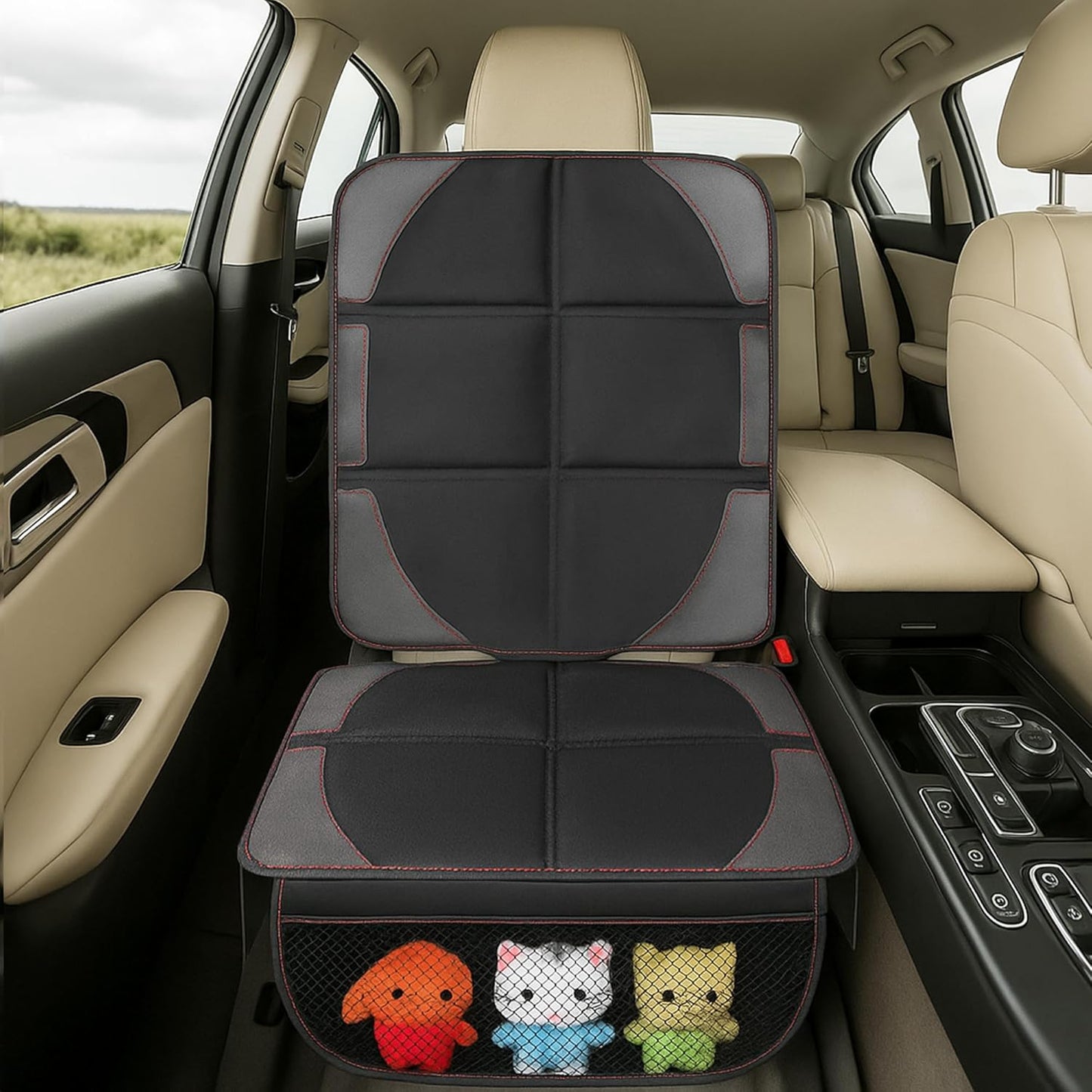Extra-Large Car Seat Protector for Child-Bady Car Seat Cover,Full seat Protector Under Baby car seat,Universal Durable Waterproof Carseat Protector for Dog Vehicles,Thick Pad,Anti Slip Backing
