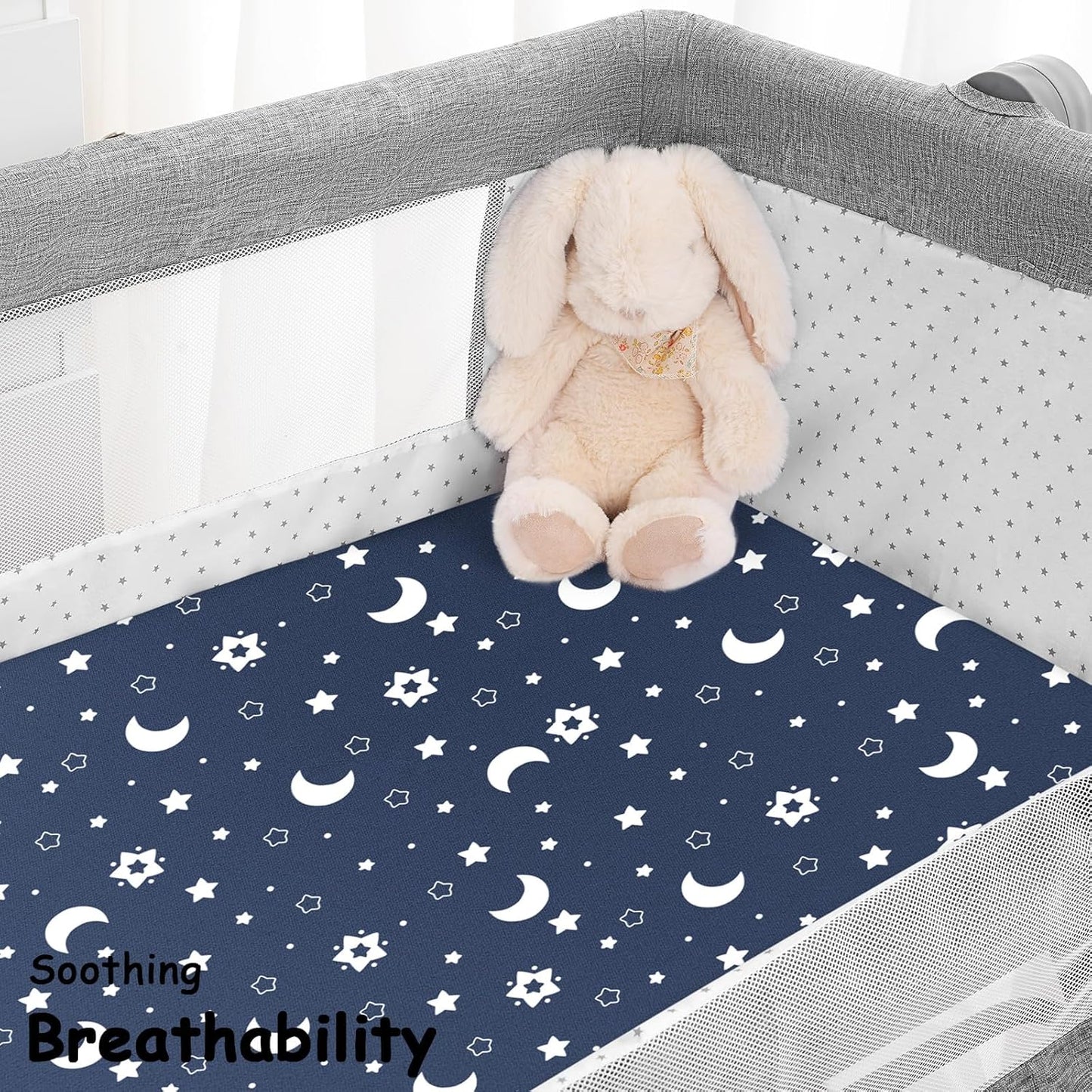 Yoofoss Bassinet Sheets for Baby,3-Pack Fitted Bassinet Sheets Set Compatible with Halo Bassinest Swivel Sleeper,Baby Delight,Angelbliss,Soft Breathable Bassinet Mattress Sheets(Blue+Cloud)