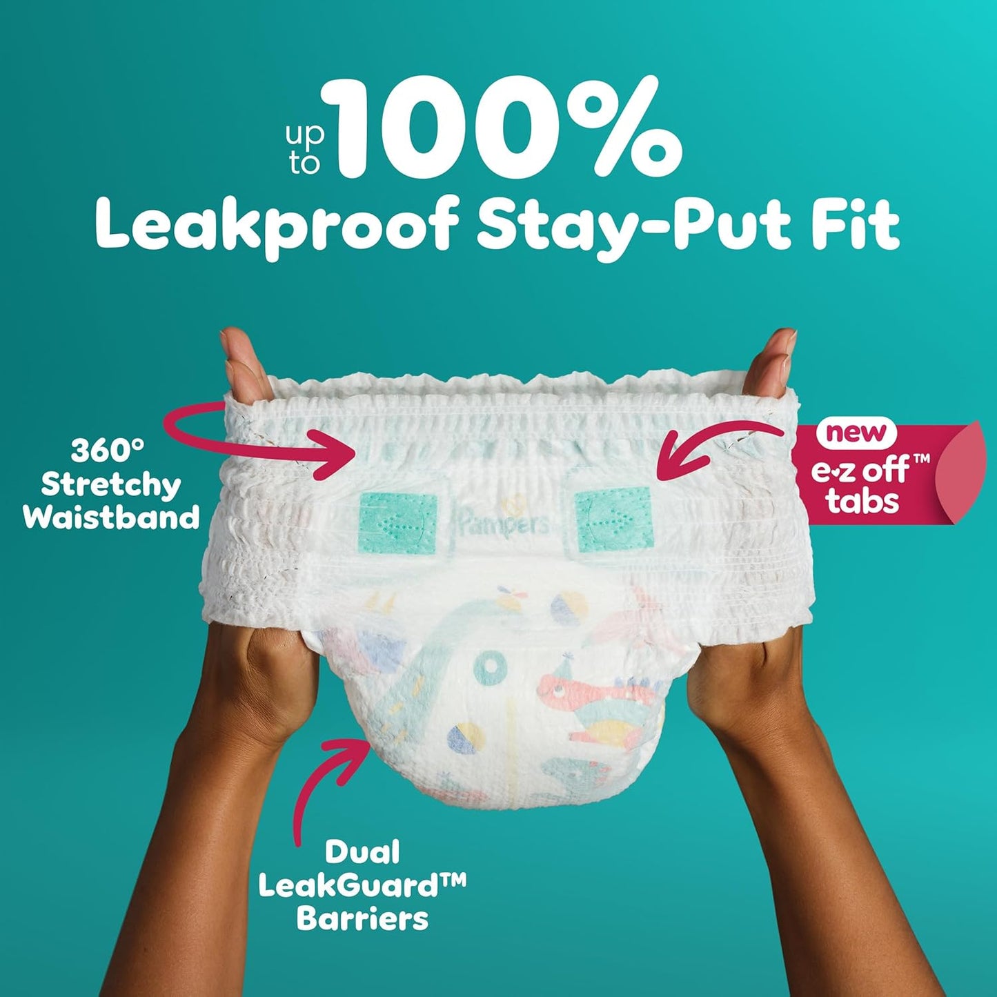 Pampers Diapers - Cruisers 360 - Size 7, 44 Count, Babyproof up to 100% Leakproof Pull-On Diaper