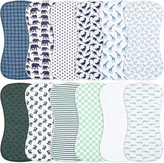 Baby Burp Cloths &Baby B.ibs 2-in-1 Design 3 Layers Thicken Cotton Absorbent and Soft Spit Up Burping Rags Set for Newborn (Multicolor-01)