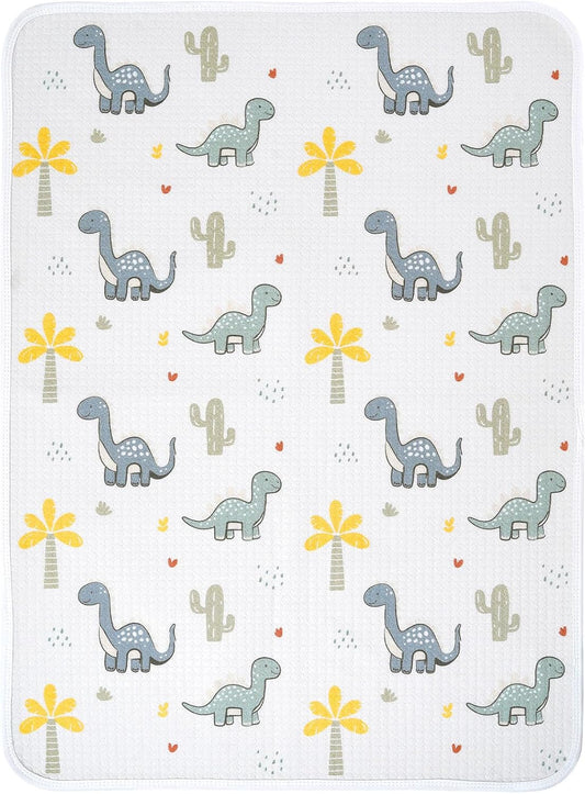 haakaa Waterproof Changing Pad Liners, 100% Cotton, Soft & Breathable (1pc, 19.5" x 27.5" Dino Land)