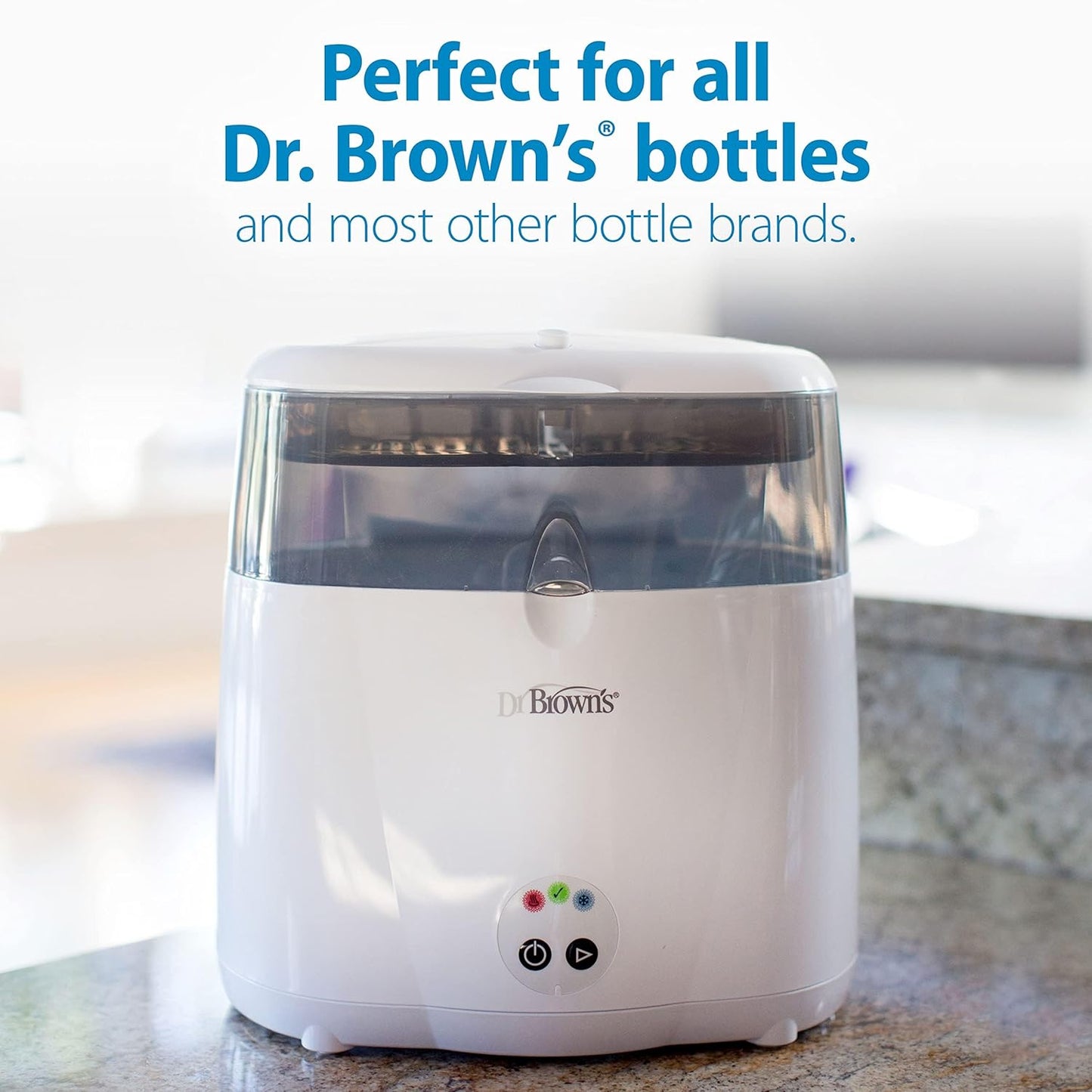 Dr. Brown's Electric Sterilizer Bundle with Anti-Colic 4-Bottle Feeding Set, Slow Flow Nipples, and Silicone Pacifier