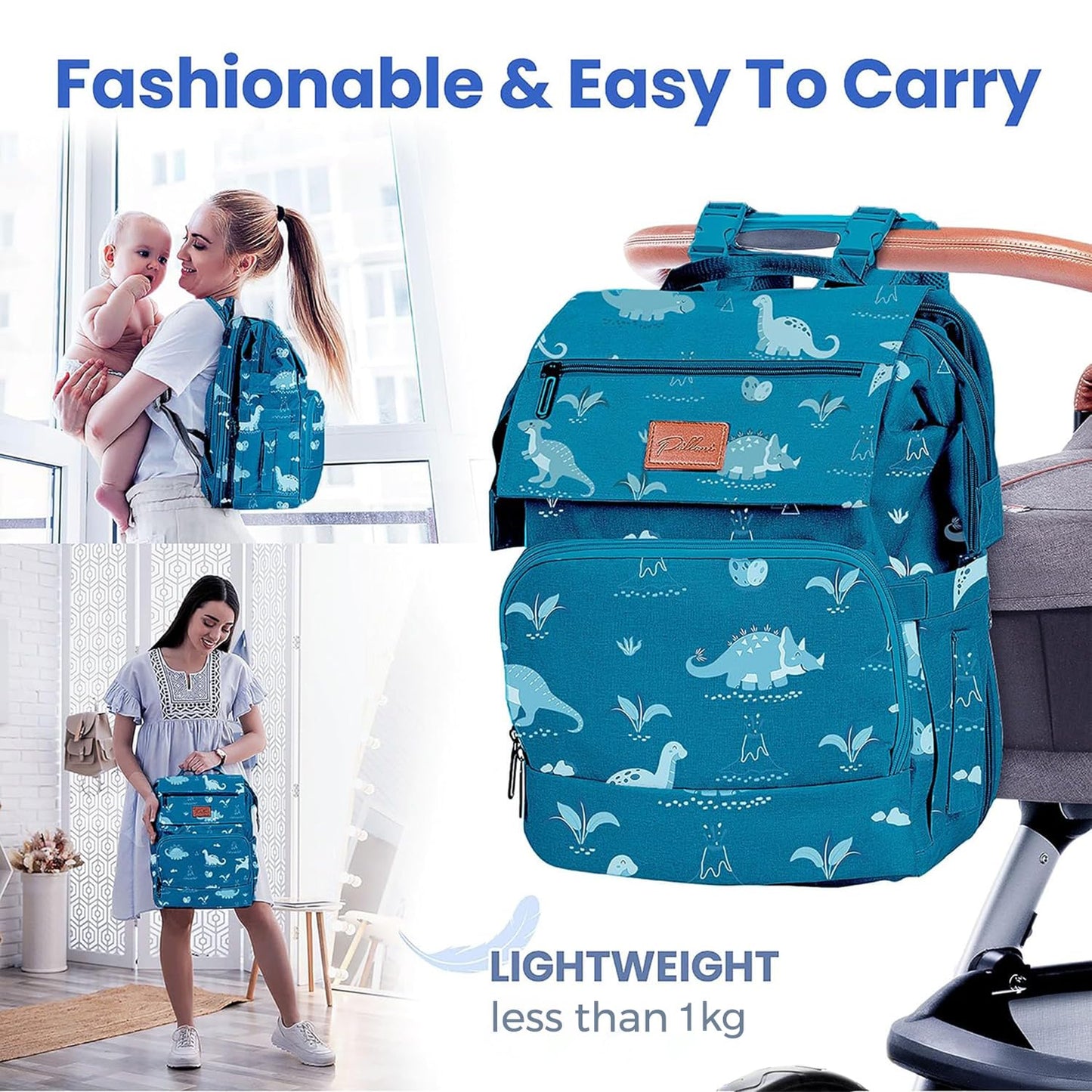 PILLANI Baby Diaper Bag Backpack - Large Bag for Boys & Girls, Waterproof Diaper Backpack - Travel Diaper Bags w/Changing Pad, Baby Registry Search & Shower Gifts - Essentials Must Haves Newborn Stuff