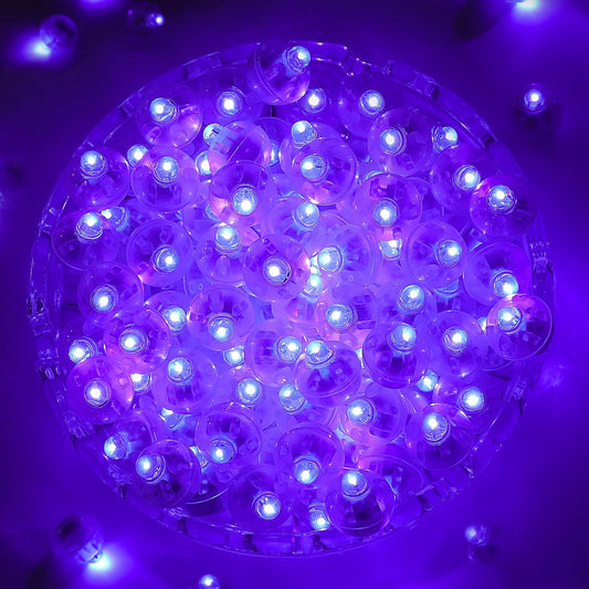 ZGWJ 100PCs Mini Led Lights,Flash Led Balloons Light up Balloons for Party Decorations Neon Party Lights for Paper Lantern Easter Eggs Birthday Party Wedding Halloween Christmas Decoration, Purple