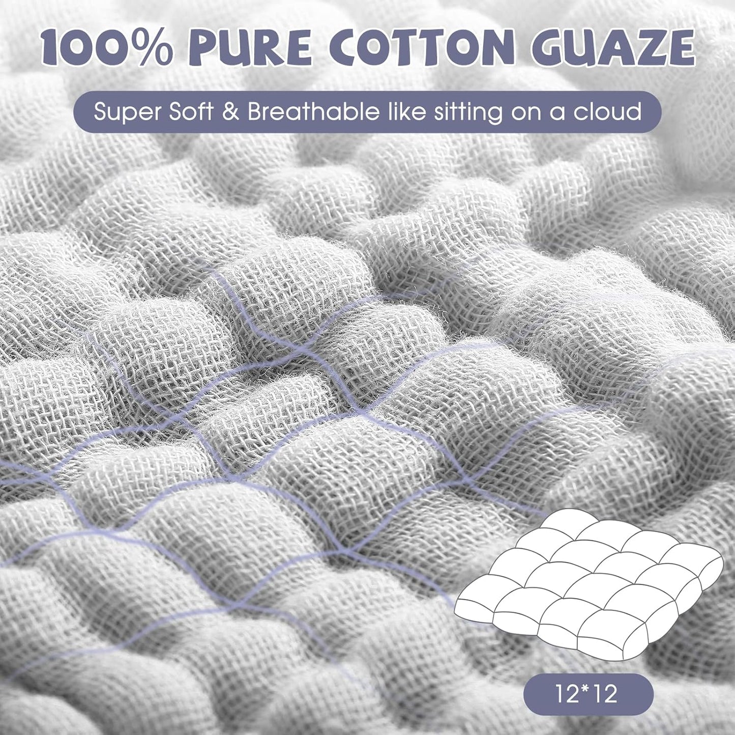 MUKIN Baby Washcloths - Soft Face Cloths for Newborn, Absorbent Bath Face Towels, Baby Wipes, Burp Cloths or Face Towels, Baby Registry as Shower. Pack of 6-12x12 inches (Grey)