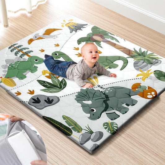 Premium Foam Baby Play Mat 47x47 – Removable & Machine Washable Cover, Extra Thick Padding Playpen Mat, Non-Slip Crawling Mat, Easy to Clean for Infants, Toddlers & Babies