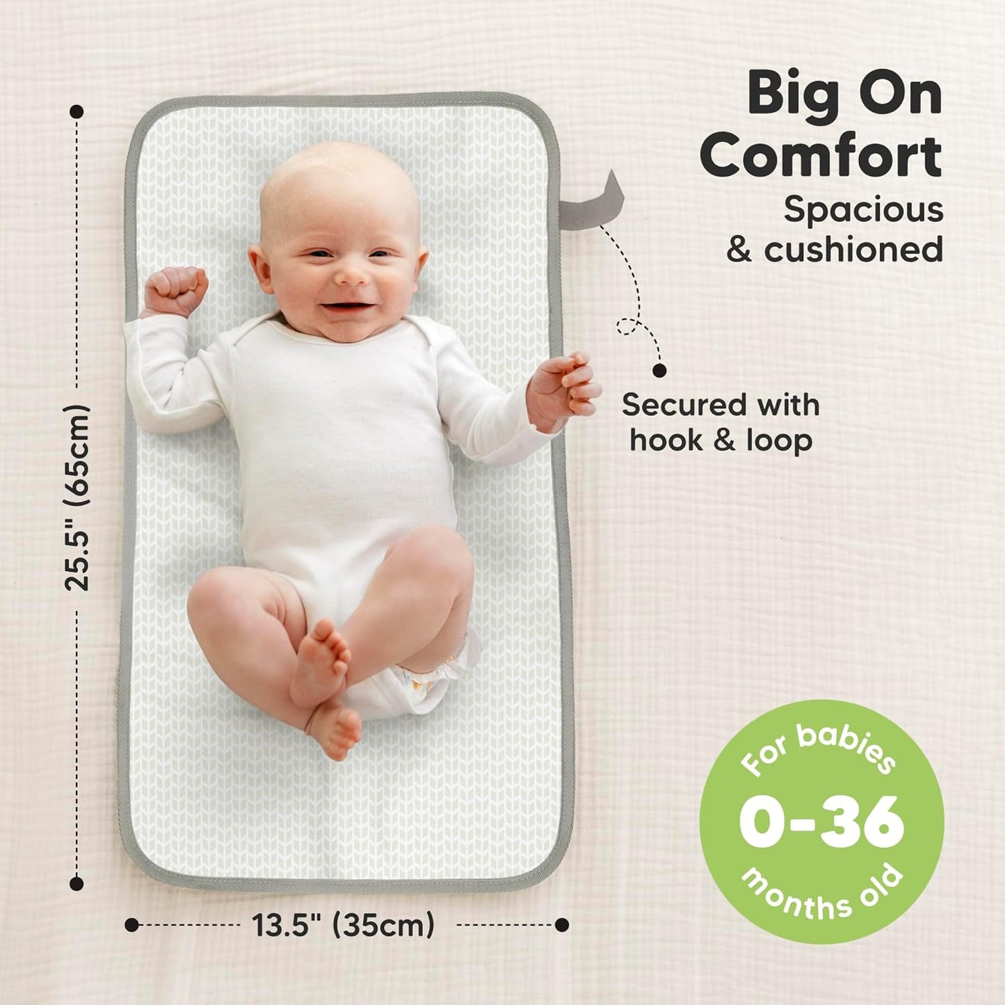 KeaBabies Portable Diaper Changing Pad, Easy Wipe Clean - Foldable Waterproof Baby Changing Mat for Diaper Bag, Compact, Lightweight, 25x13 Newborn, Infant, Baby Changer Travel Essential (Woodland)