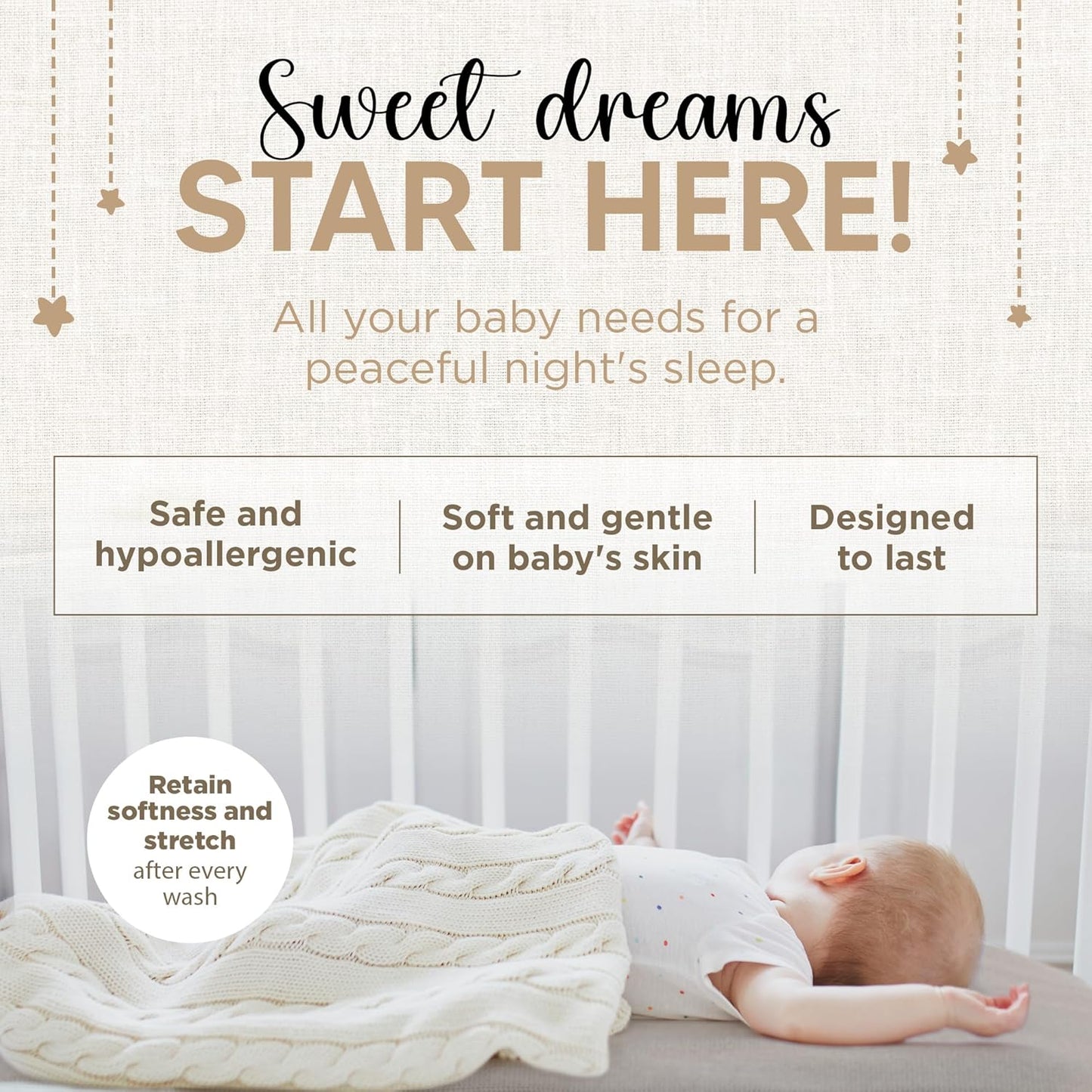 Bassinet Fitted Sheets - Compatible with Fodoss, Mika Micky & Dream on Me Poppy Traveler Bassinet | 100% Organic Jersey Cotton - White + Grey | 32x19 (2 Pack)